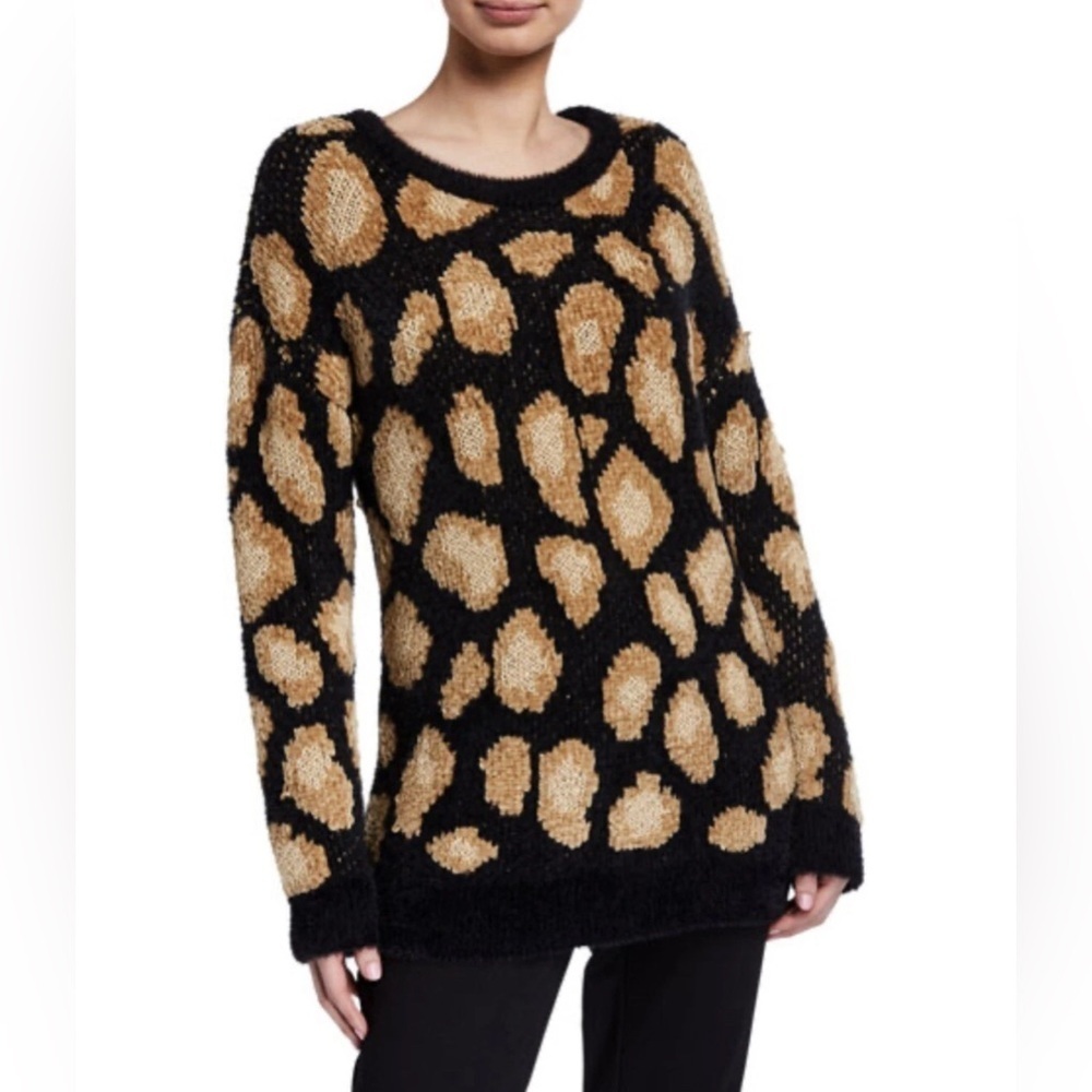 MICHAEL Michael Kors Fuzzy Leopard Knit Sweater – Size S